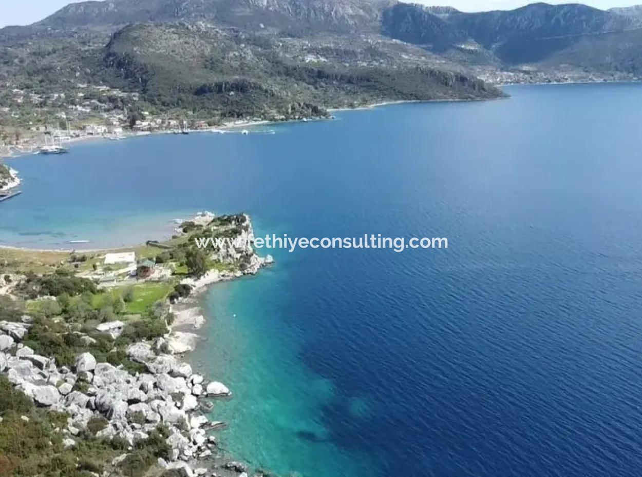 Grundstück Mit Meerblick Zum Verkauf Im Dorf Söğüt Im Bezirk Marmaris, Geeignet Für Investitionen 50 Meter Vom Meer Entfernt