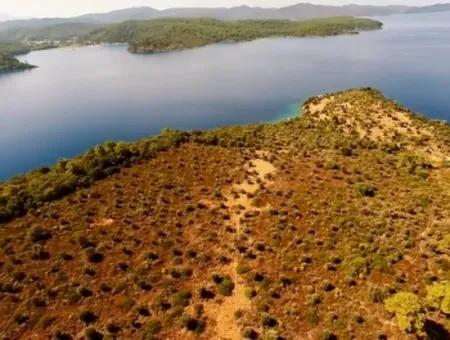 The Island For Sale In The Gulf Of Gökova In Marmaris District Has A Land Area Of 365000M2 And There Is A Registered House In It.